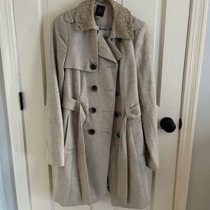 Limited lined linen pea coat